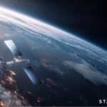 Official Starlink satellite illustration over Earth