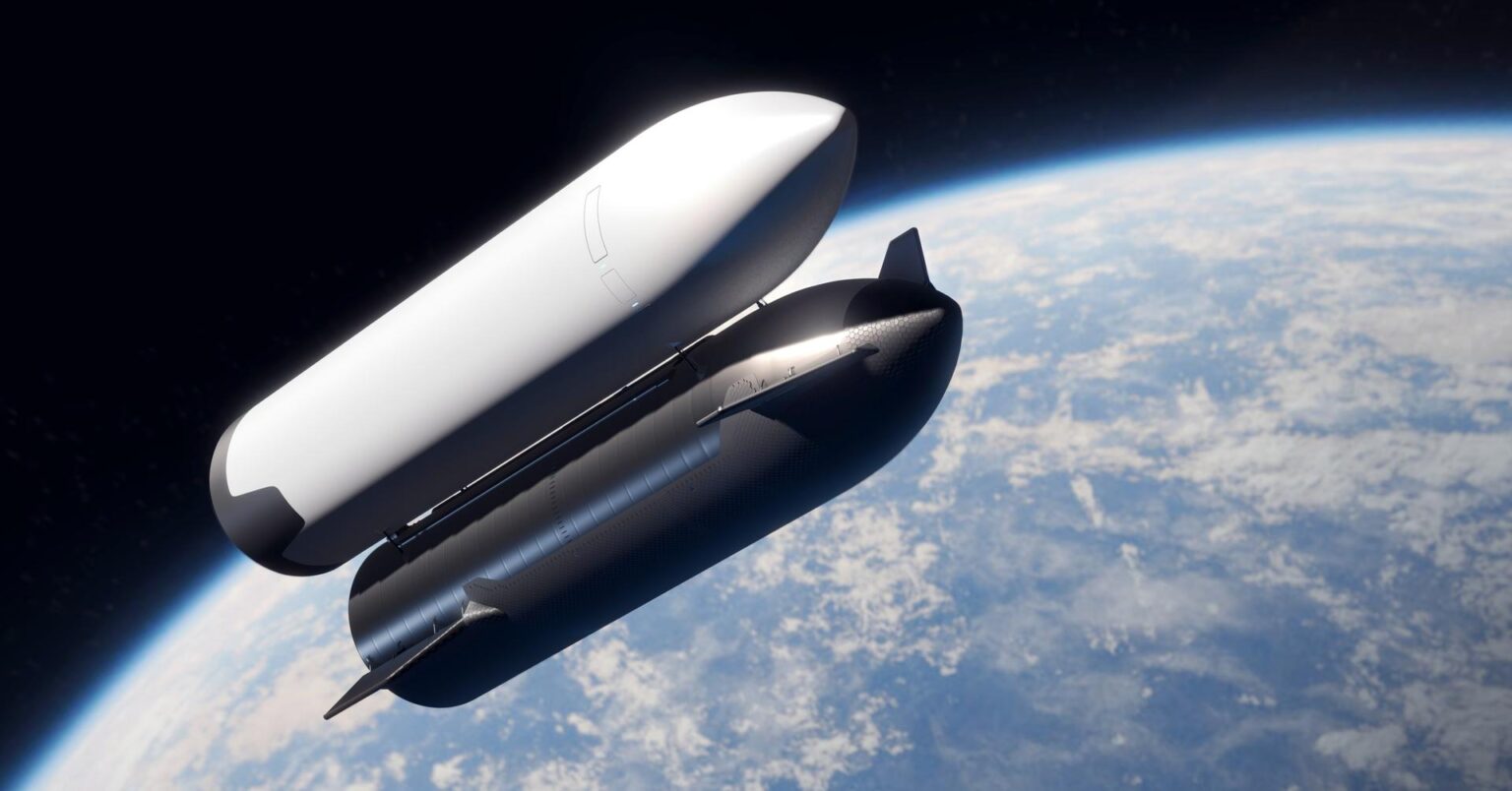 Starship propellant depot transfer (artist concept)