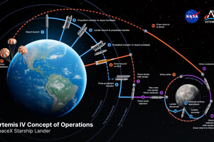 NASA concept of operations graphic for the SpaceX Starship lunar lander