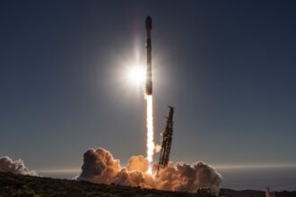 Falcon 9 launches the USSF-481 mission from SLC-4E at Vandenberg Space Force Base